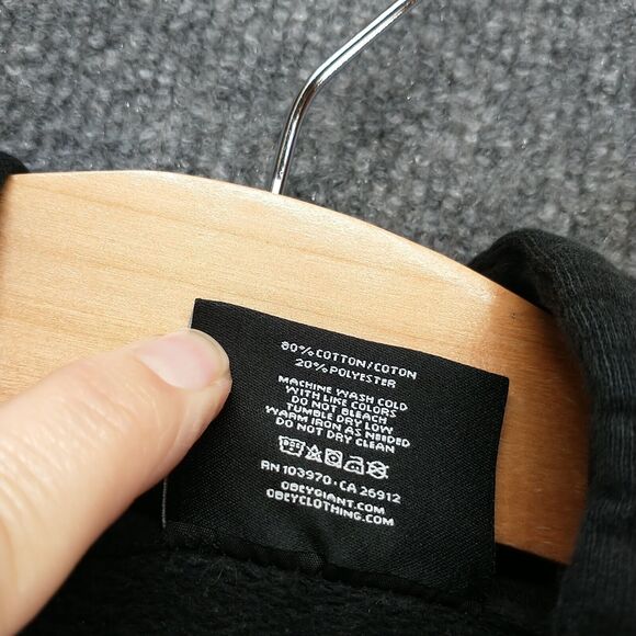 Obey Worldwide Men's End Hate Pullover Graphic Hoodie Sweatshirt Black Large - Picture 11 of 14